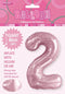 Giant Light Pink Number 2 86cm (34”) Foil Balloon
